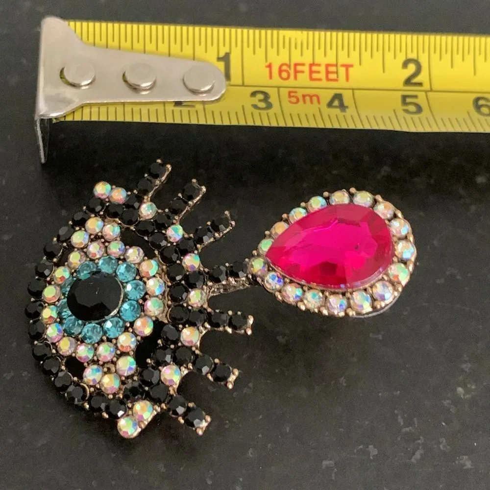 Men’s Evil Eye Crystal Drop Earrings Gold Tone